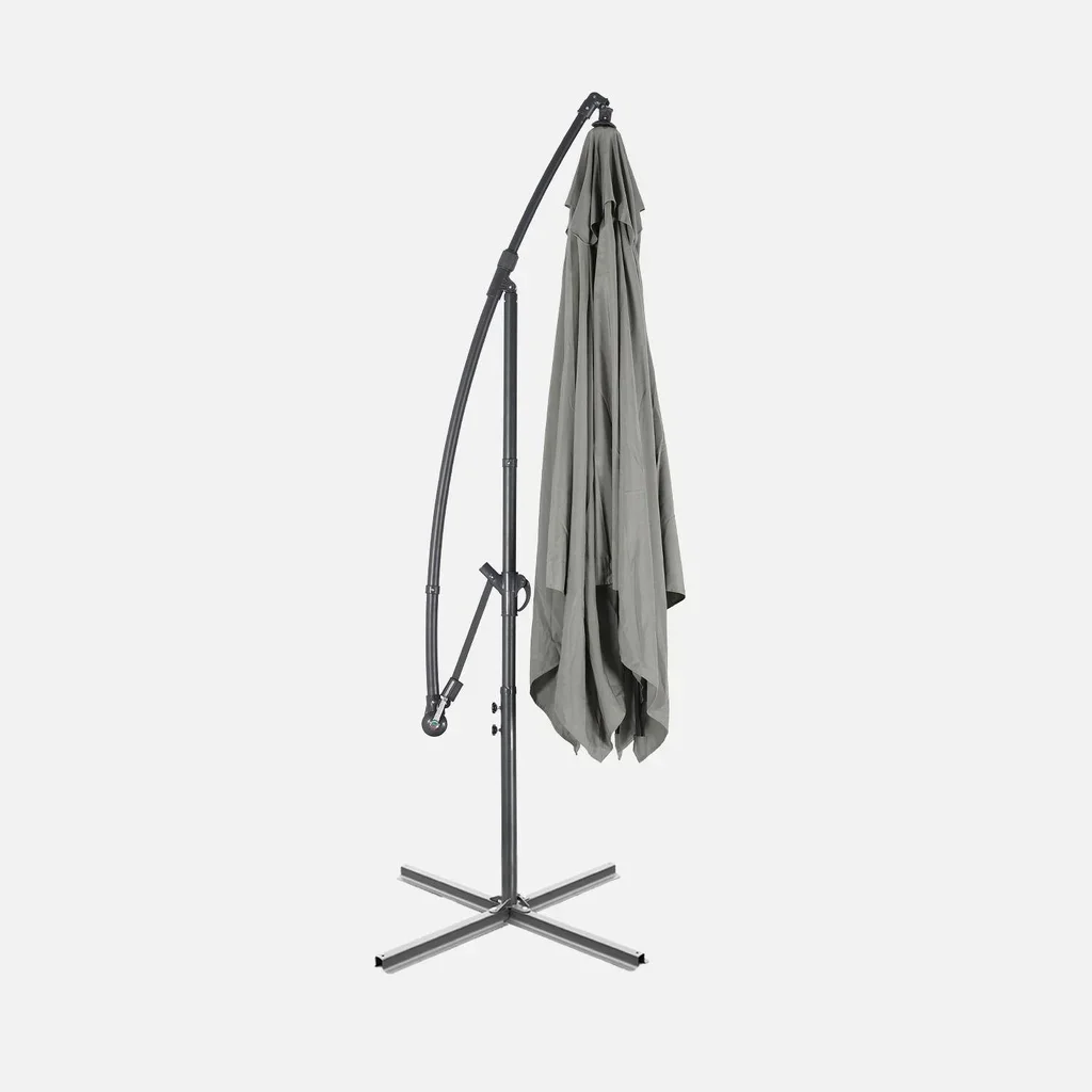 Parasol excentré carré 3x3m Hardelot jardin moderne déporté