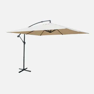 Parasol excentré carré 3x3m Hardelot gris anthracite jardin moderne
