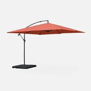 Parasol déporté carré 3x3m Hardelot avec manivelle et toile hydrofuge