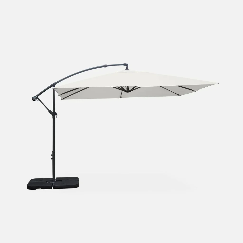 Parasol excentré carré 3x3m Hardelot déporté moderne jardin