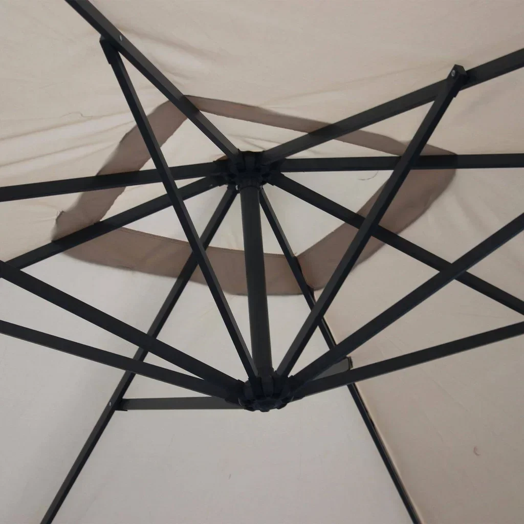 Parasol excentré carré 3x3m Hardelot gris anthracite jardin moderne