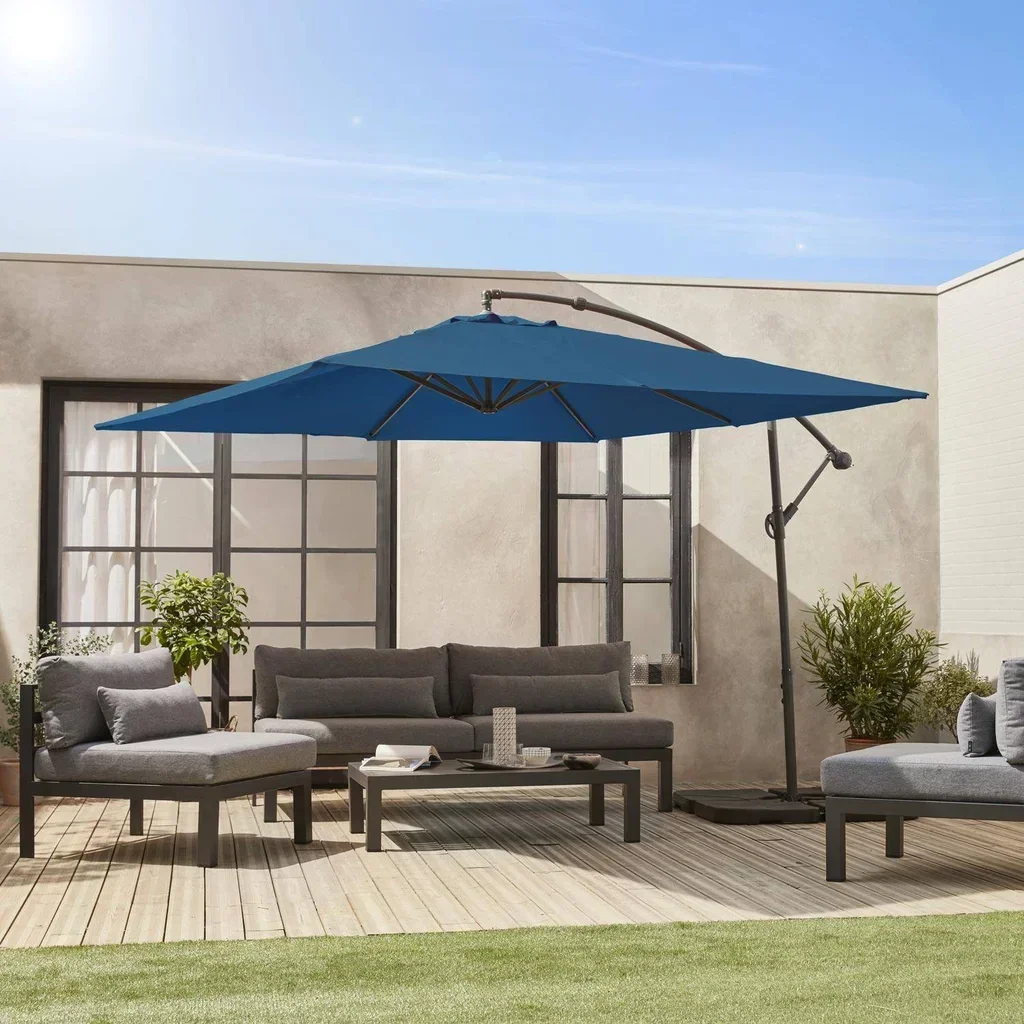 Parasol excentré carré 3x3m Hardelot moderne jardin terrasse