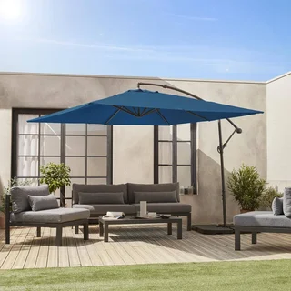 Parasol excentré carré 3x3m Hardelot moderne jardin terrasse