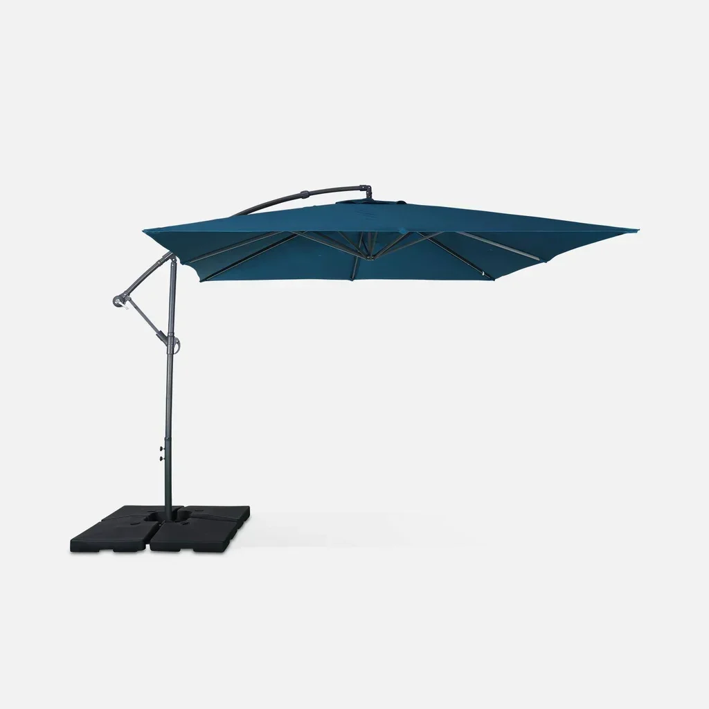 Parasol excentré carré 3x3m Hardelot moderne jardin terrasse