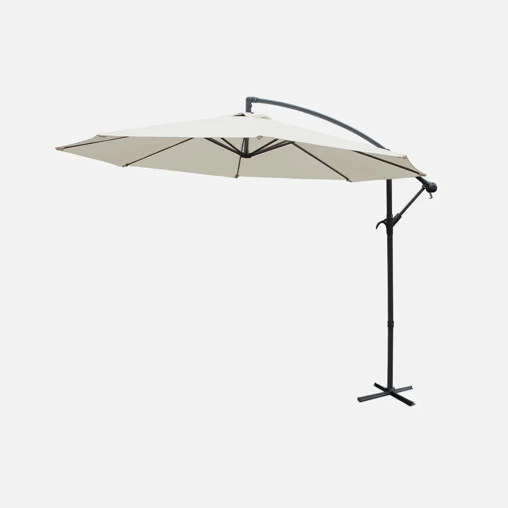 Parasol excentré circulaire Ø300cm Hardelot moderne jardin terrasse