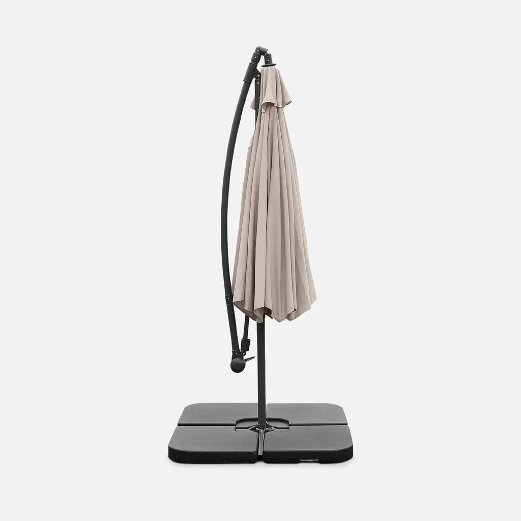Parasol excentré circulaire Hardelot Ø300cm avec manivelle et pied croix