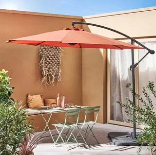 Parasol déporté circulaire Hardelot Ø300cm avec manivelle anti-retour et toile hydrofuge