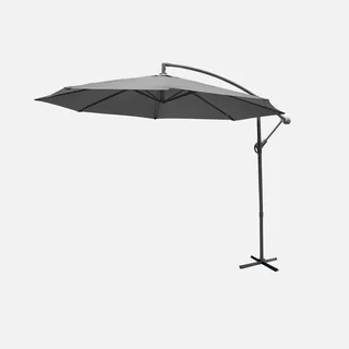 Parasol déporté Ø300cm Hardelot acier polyester gris jardin terrasse