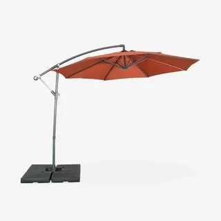 Parasol déporté circulaire Hardelot Ø300cm avec manivelle anti-retour et toile hydrofuge