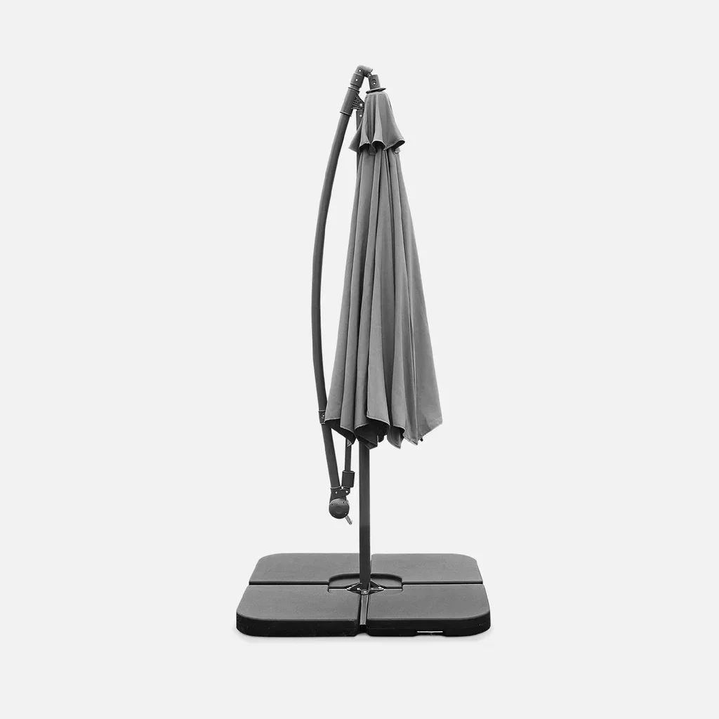 Parasol déporté Ø300cm Hardelot acier polyester gris jardin terrasse