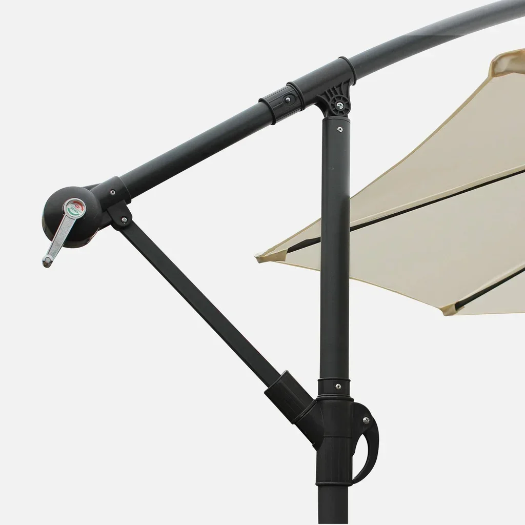 Parasol excentré circulaire Ø300cm Hardelot moderne jardin terrasse