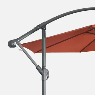 Parasol excentré circulaire Ø350 cm Hardelot noir jardin terrasse