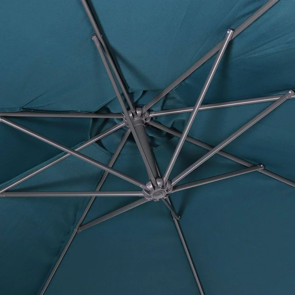 Parasol excentré circulaire Ø350 cm Hardelot gris moderne jardin terrasse