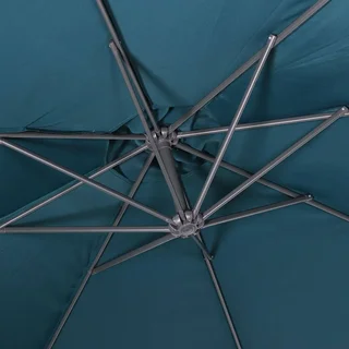 Parasol excentré circulaire Ø350 cm Hardelot gris moderne jardin terrasse
