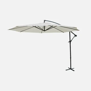 Parasol excentré Ø350 cm Hardelot - Toile octogonale déportée acier polyester