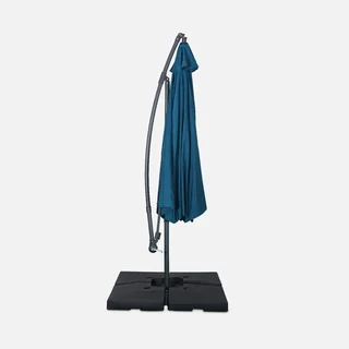 Parasol excentré circulaire Ø350 cm Hardelot gris moderne jardin terrasse