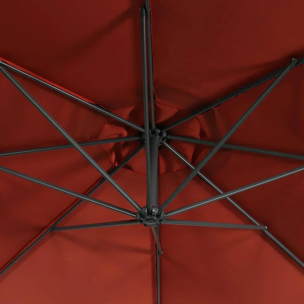 Parasol excentré circulaire Ø350 cm Hardelot noir jardin terrasse