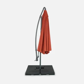 Parasol excentré circulaire Ø350 cm Hardelot noir jardin terrasse