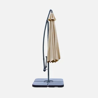 Parasol déporté circulaire Ø350 cm Hardelot acier polyester gris