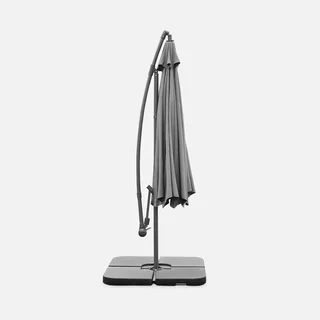 Parasol excentré circulaire Ø350 cm Hardelot gris moderne jardin terrasse