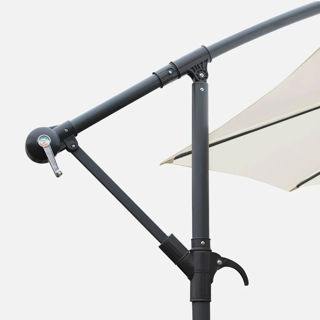 Parasol excentré Ø350 cm Hardelot - Toile octogonale déportée acier polyester