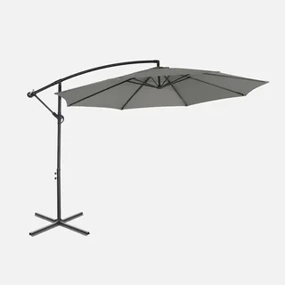 Parasol déporté circulaire Ø350 cm Hardelot - Toile octogonale moderne et chic avec manivelle anti-retour