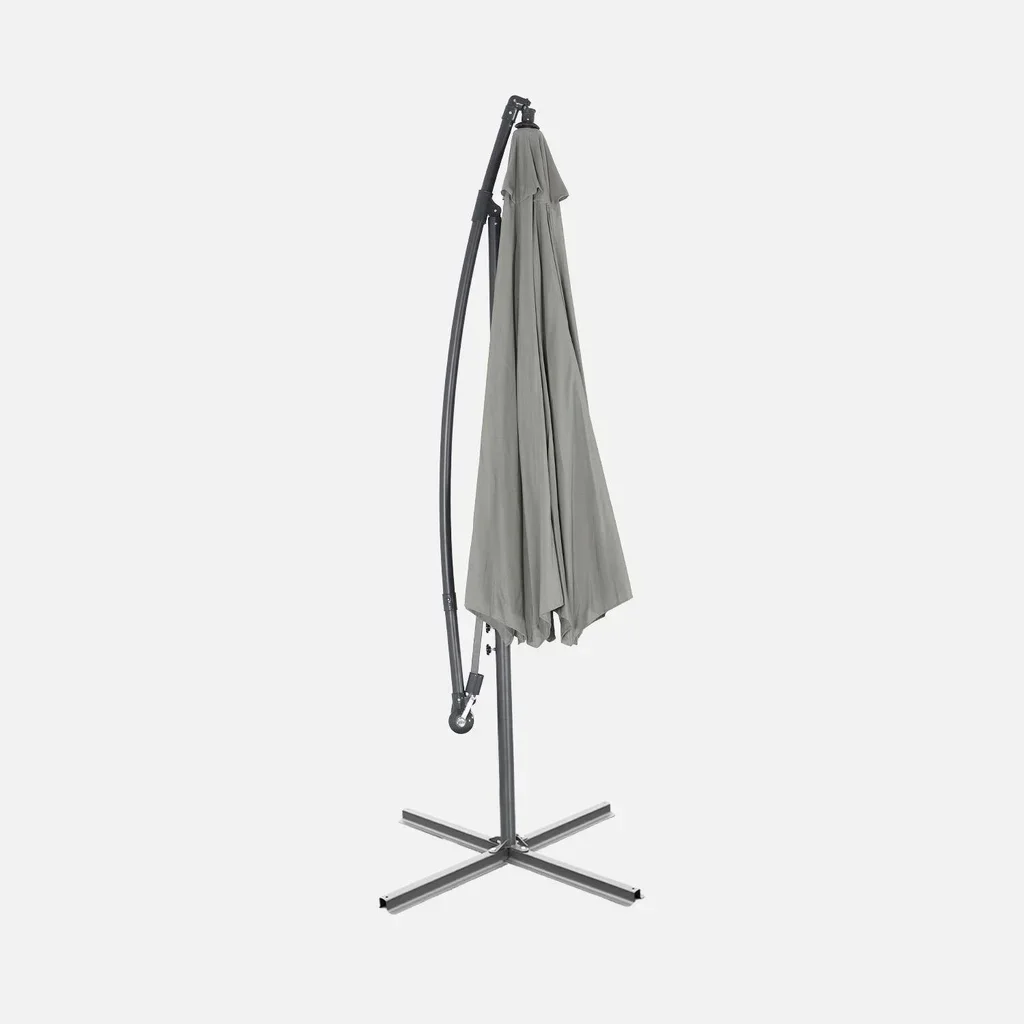 Parasol déporté circulaire Ø350 cm Hardelot - Toile octogonale moderne et chic avec manivelle anti-retour