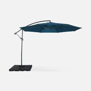 Parasol excentré circulaire Ø350 cm Hardelot gris moderne jardin terrasse