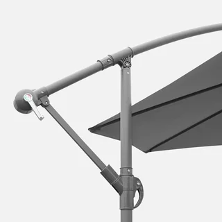 Parasol excentré circulaire Ø350 cm Hardelot gris moderne jardin terrasse