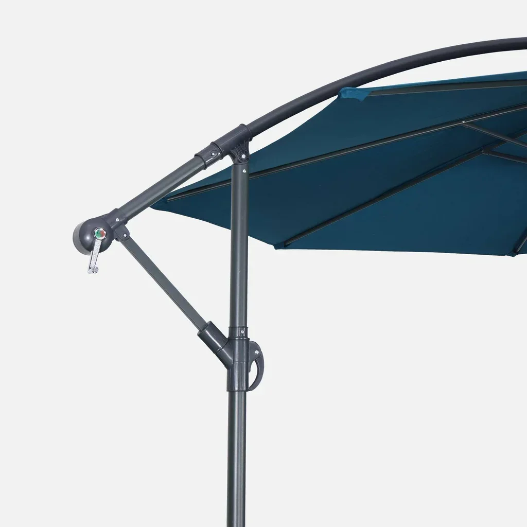 Parasol excentré circulaire Ø350 cm Hardelot gris moderne jardin terrasse