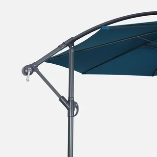 Parasol excentré circulaire Ø350 cm Hardelot gris moderne jardin terrasse