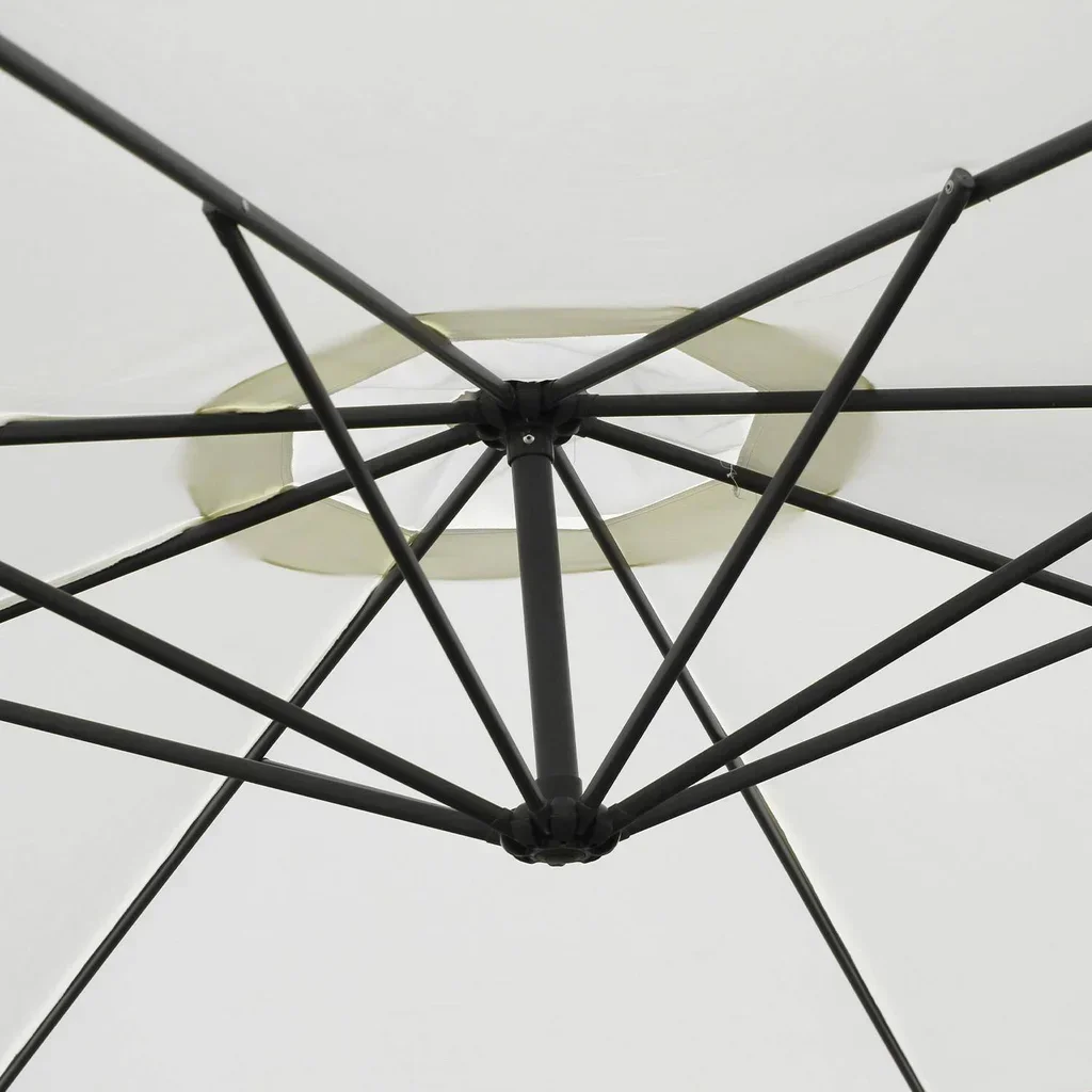 Parasol excentré Ø350 cm Hardelot - Toile octogonale déportée acier polyester