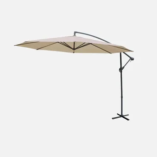 Parasol déporté circulaire Ø350 cm Hardelot acier polyester gris