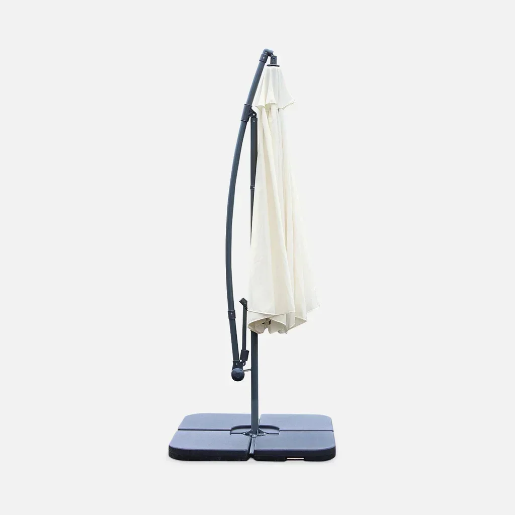 Parasol excentré Ø350 cm Hardelot - Toile octogonale déportée acier polyester