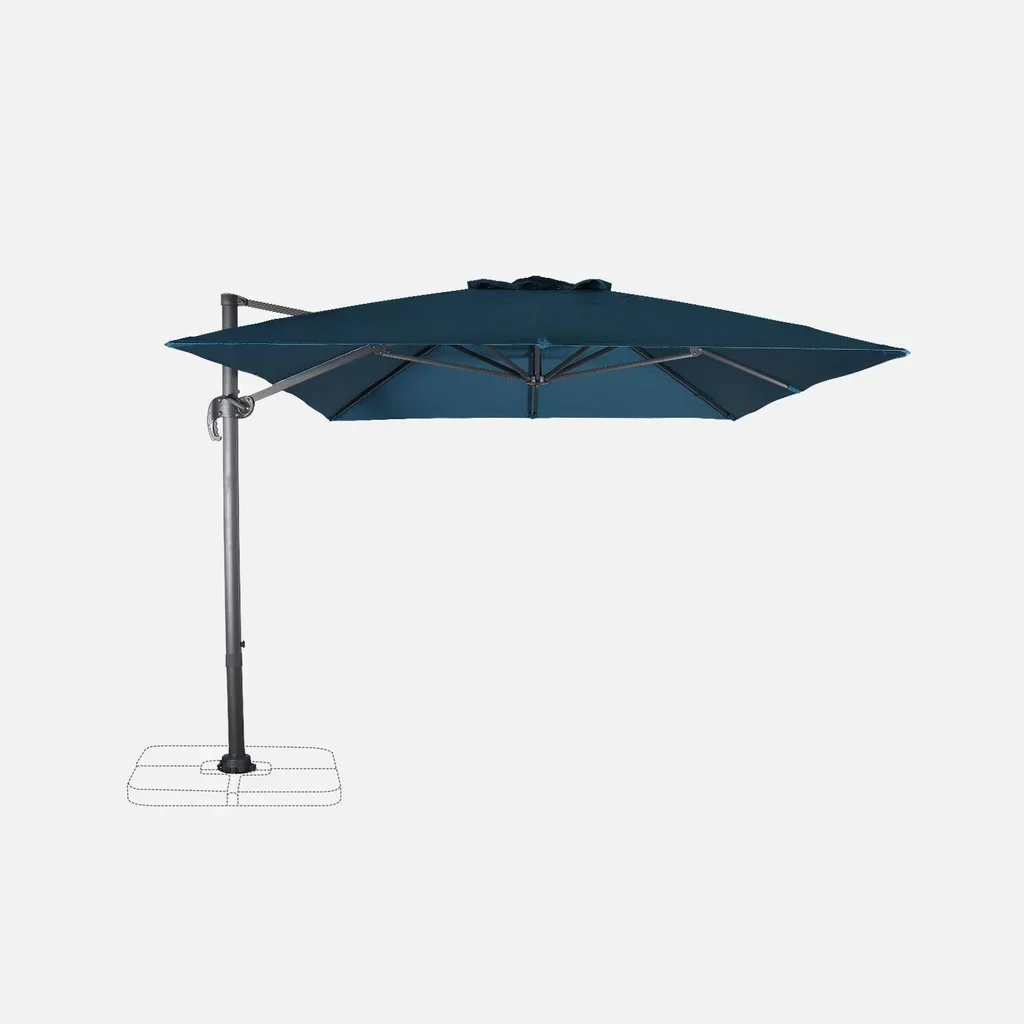 Rectangular offset cantilever umbrella 3x4 m aluminium Wimereux