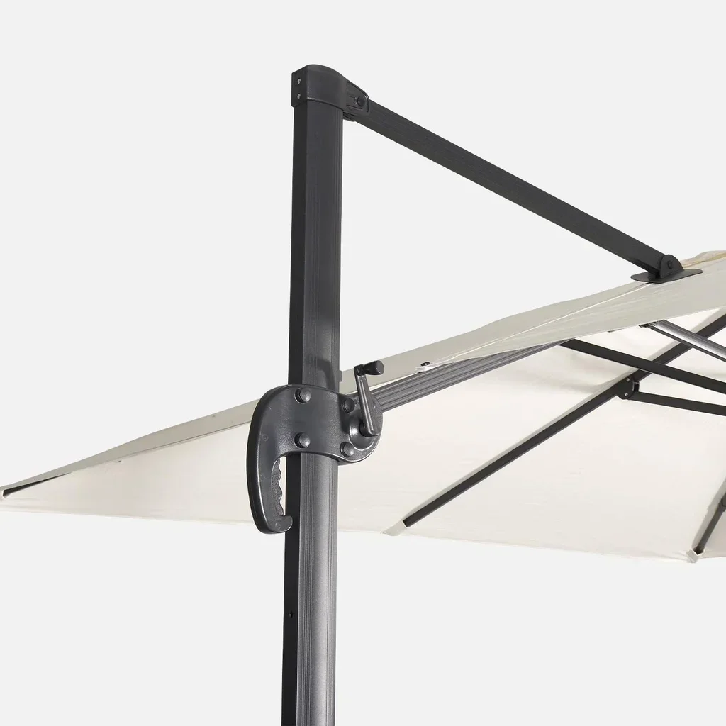 Rectangular offset cantilever umbrella 3x4m aluminum tiltable with crank handle and protective cover