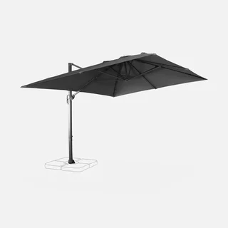 Rectangular offset cantilever umbrella 3x4 m aluminum tilting patio garden