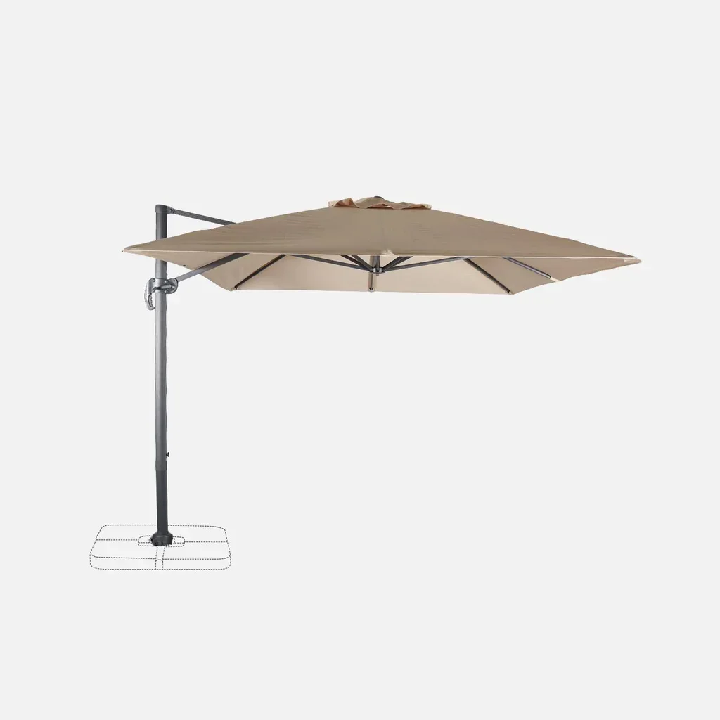 Offset rectangular patio umbrella 3x4m Wimereux aluminum tilting