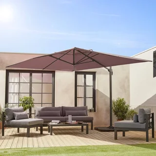 Rectangular Offset Cantilever Parasol 3x4m Aluminium Tiltable UPF30+