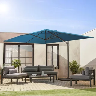 Rectangular offset cantilever umbrella 3x4 m aluminium Wimereux