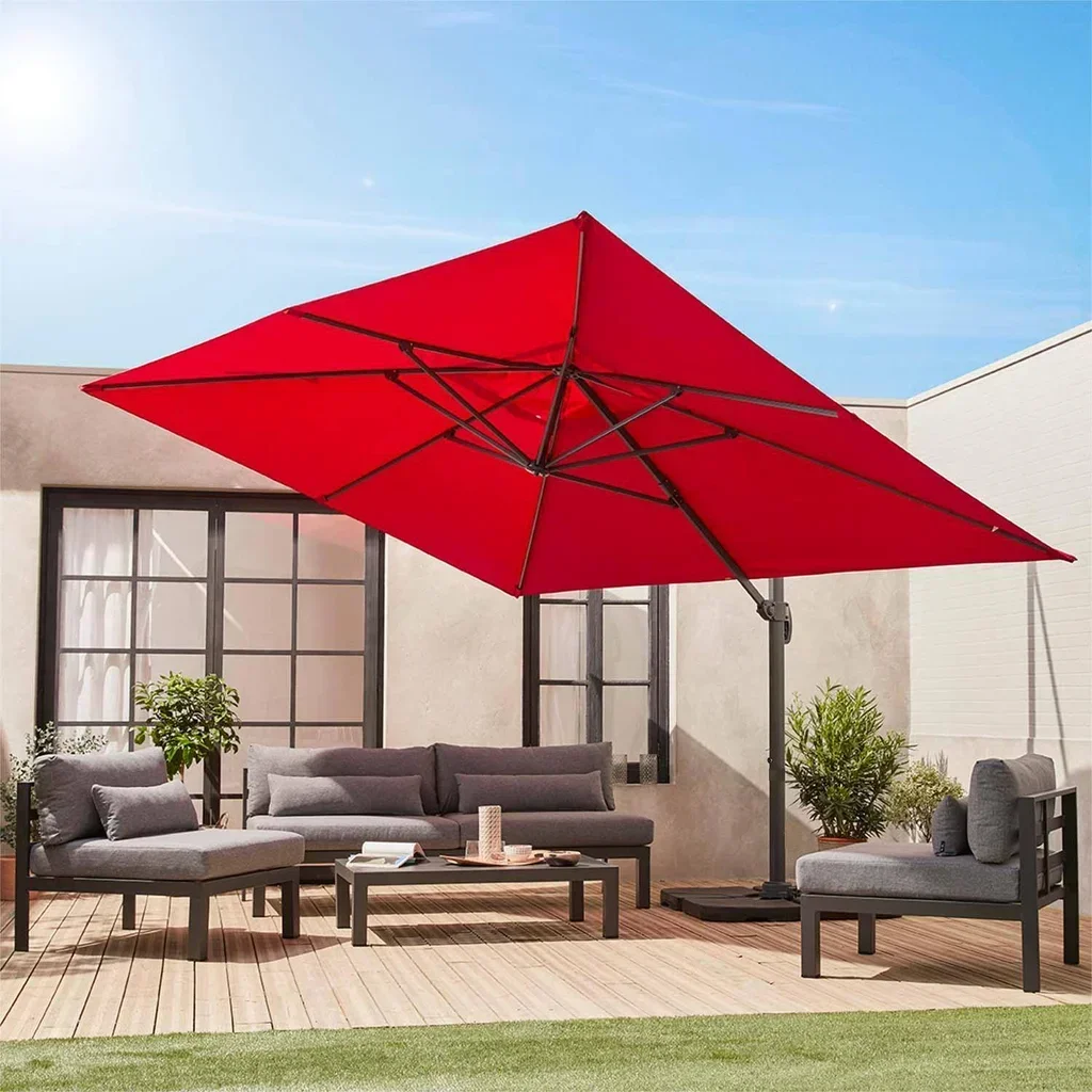 Offset Cantilever Patio Umbrella 3x4m Aluminum UPF30+ Sun Shade