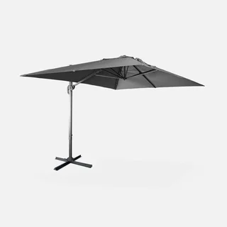 Rectangular offset cantilever umbrella 3x4 m aluminum tilting patio garden