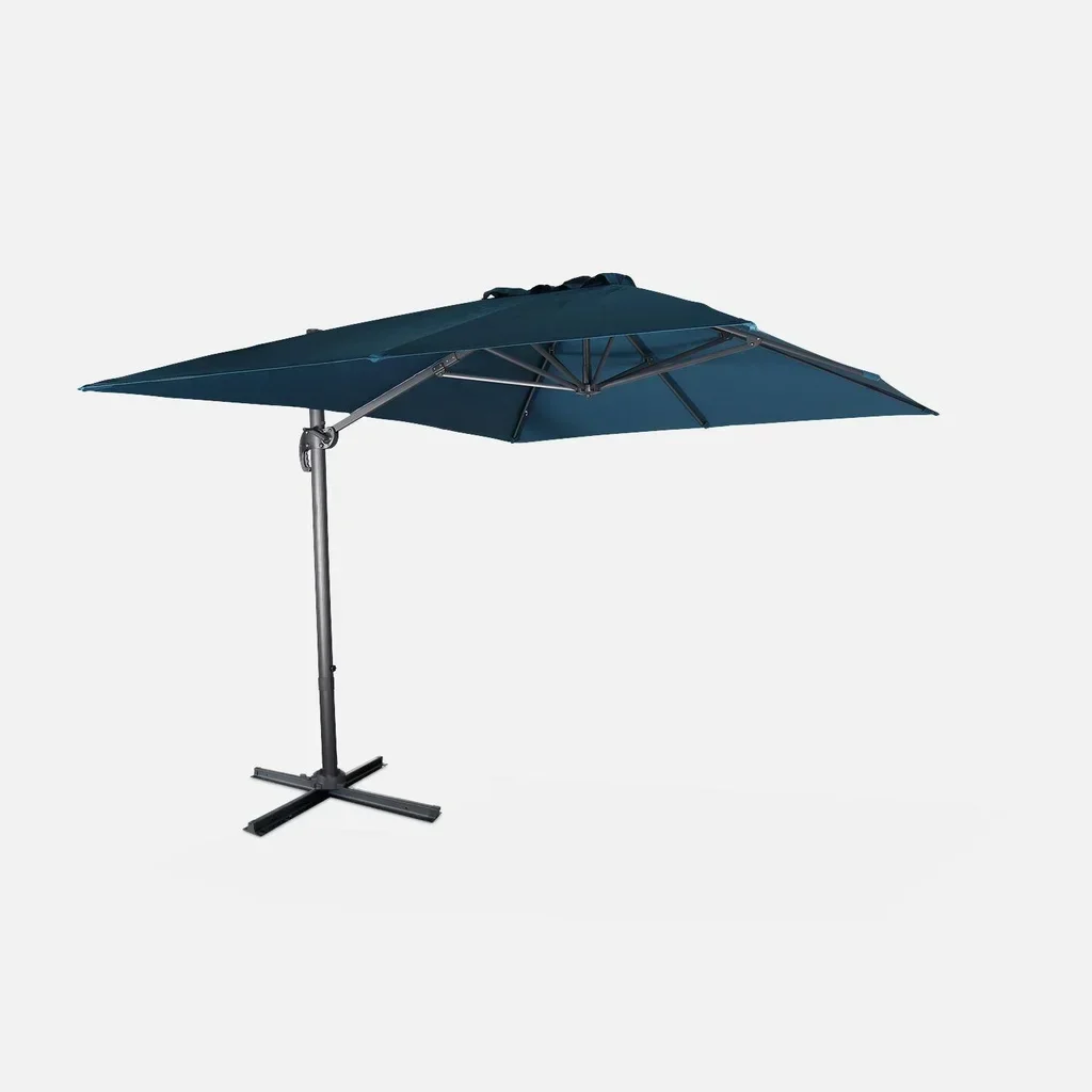Rectangular offset cantilever umbrella 3x4 m aluminium Wimereux