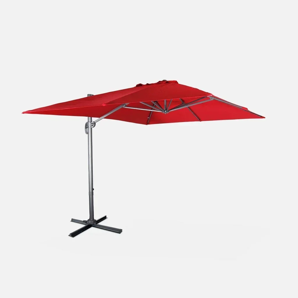 Offset Cantilever Patio Umbrella 3x4m Aluminum UPF30+ Sun Shade