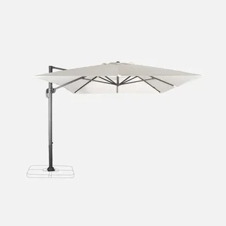 Rectangular offset cantilever umbrella 3x4m aluminum tiltable with crank handle and protective cover