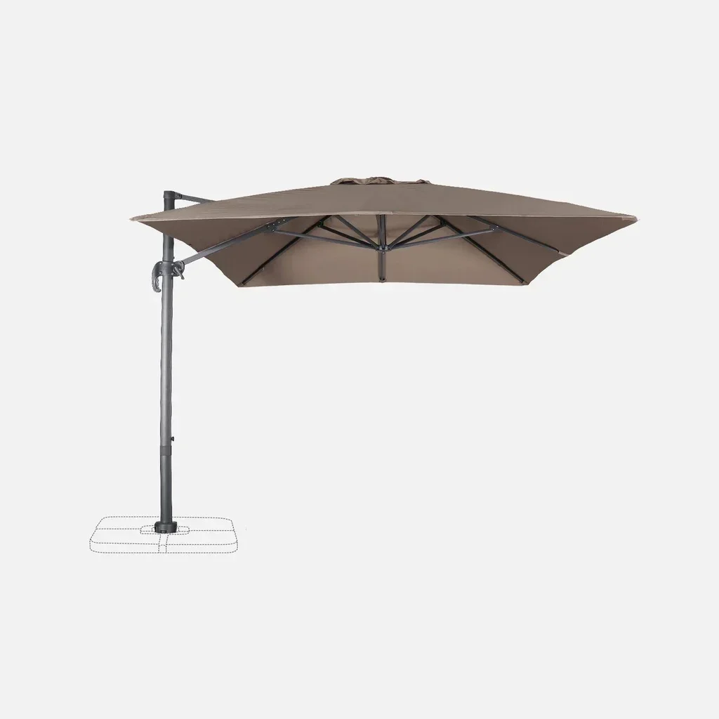 Rectangular Offset Cantilever Parasol 3x4m Aluminium Tiltable UPF30+
