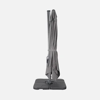 Parasol excentré rectangle 3x4 m aluminium gris charbon inclinable rotatif 360°