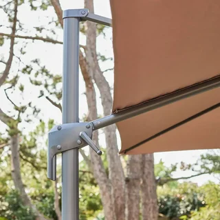 Parasol excentré rectangle 3x4m aluminium gris inclinable rotatif