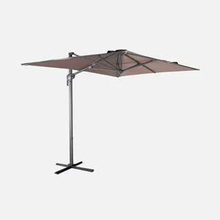 Parasol excentré rectangulaire 2x3m aluminium inclinable rotatif 360° Antibes jardin terrasse