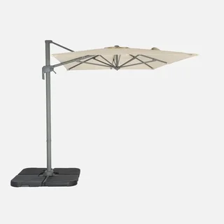 Parasol excentré rectangulaire 2x3m inclinable rotatif 360° terrasse jardin